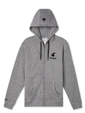 Canadiana 🇨🇦 Moose Gray Zip Hoodie